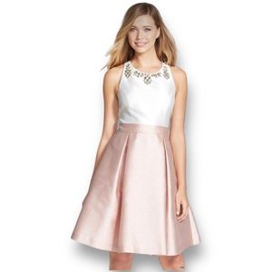 Eliza J | NWT | Beaded Blush Fit & Flare Party Event Black Tie Dress, Size 4